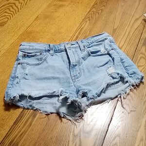 Abercrombie & Fitch Jean ShWomens 28 / 6 BLUE THE MOM SHORTS HIGH RISE Preowned